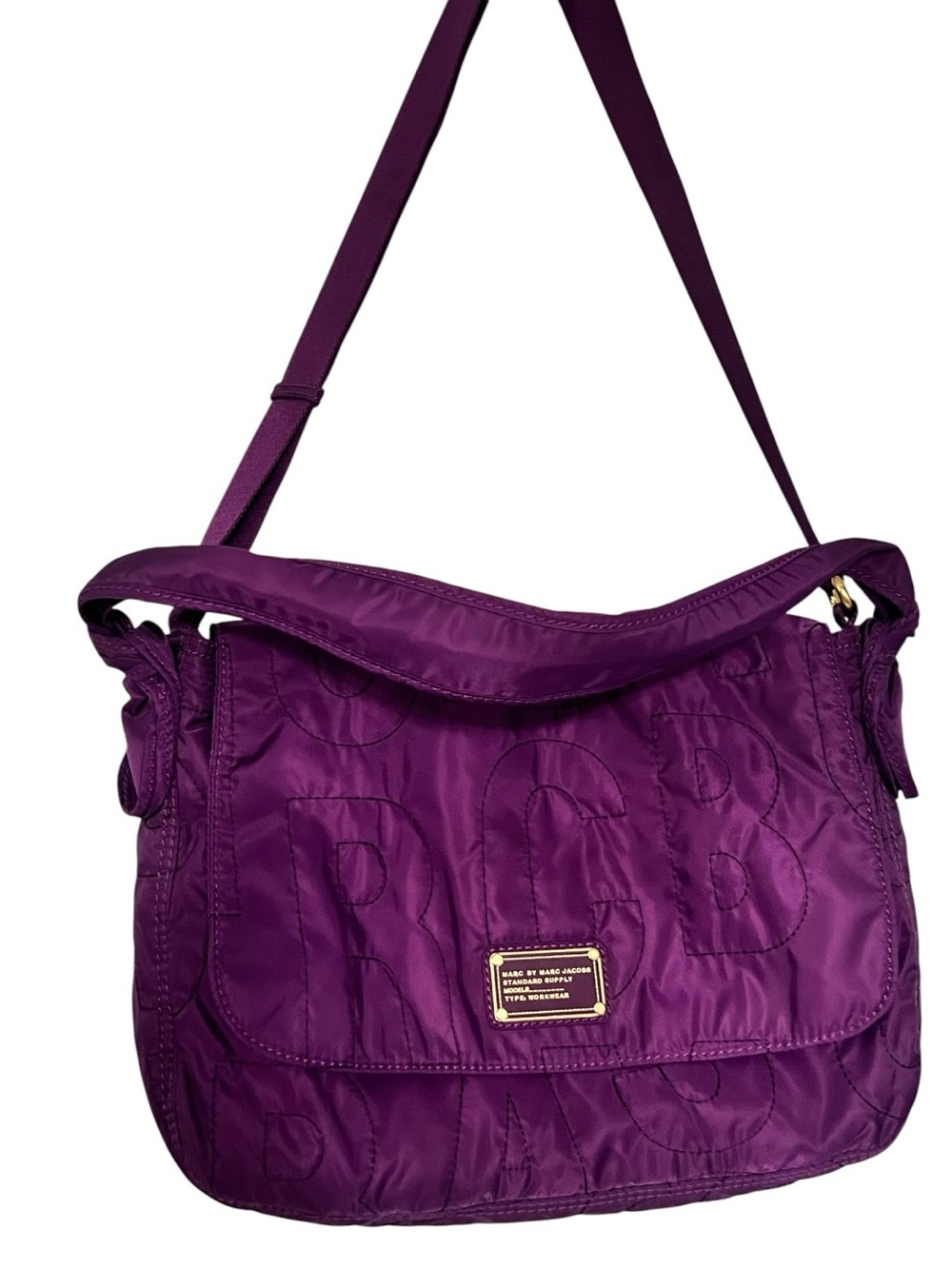 Marc by Marc Jacobs Purple Quilted Nylon work/ laptop bag